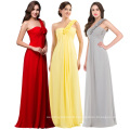 Grace Karin One Shoulder Rose Decoration Chiffon Long Bridesmaid Dress Patterns CL3402-1